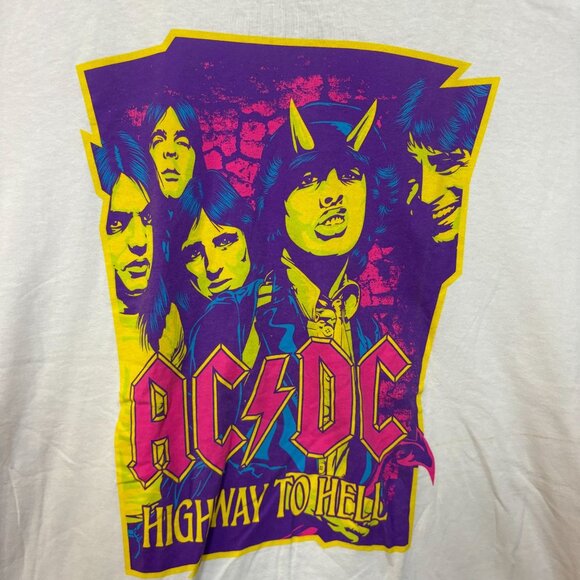 AC/DC Neon Highway to Hell Album Cover Art Hard Rock Tee XL - Picture 2 of 4